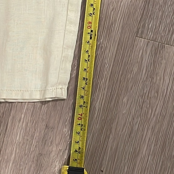 Venus Women Linen Pants Large Tan Khaki Coastal Grandma Preppy  Contemporary - Picture 10 of 14